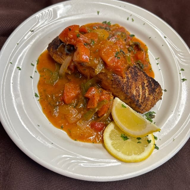 Salmon Puttanesca.